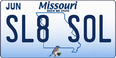 MO license plate SL8S0L