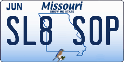 MO license plate SL8S0P