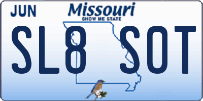 MO license plate SL8S0T