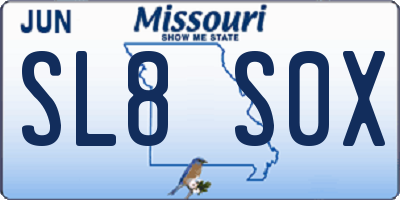 MO license plate SL8S0X