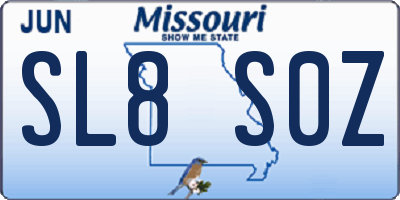 MO license plate SL8S0Z