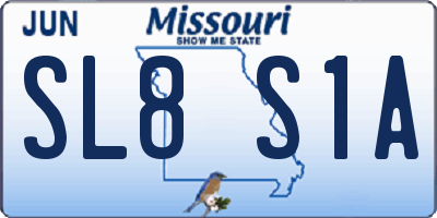 MO license plate SL8S1A