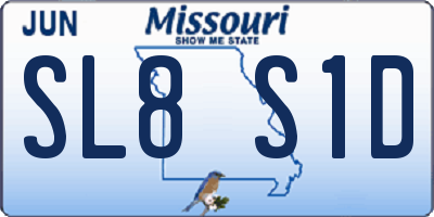 MO license plate SL8S1D