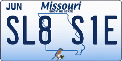 MO license plate SL8S1E