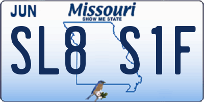 MO license plate SL8S1F