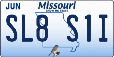 MO license plate SL8S1I