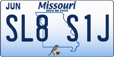 MO license plate SL8S1J