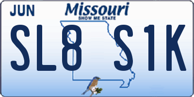 MO license plate SL8S1K