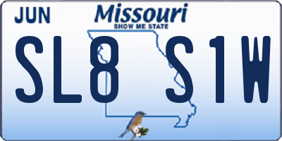 MO license plate SL8S1W