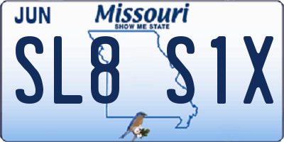 MO license plate SL8S1X