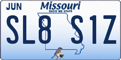 MO license plate SL8S1Z