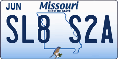 MO license plate SL8S2A