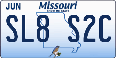 MO license plate SL8S2C