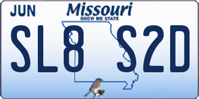 MO license plate SL8S2D