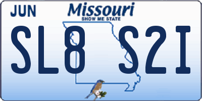 MO license plate SL8S2I
