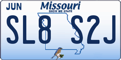 MO license plate SL8S2J
