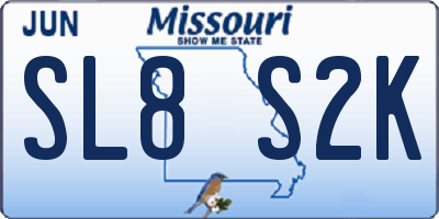 MO license plate SL8S2K