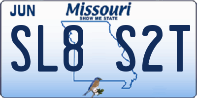 MO license plate SL8S2T