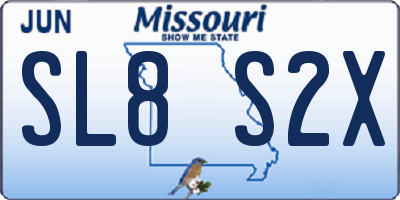 MO license plate SL8S2X