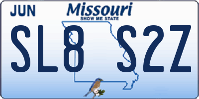 MO license plate SL8S2Z