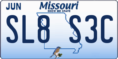 MO license plate SL8S3C