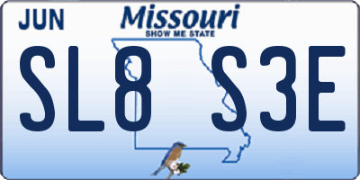 MO license plate SL8S3E