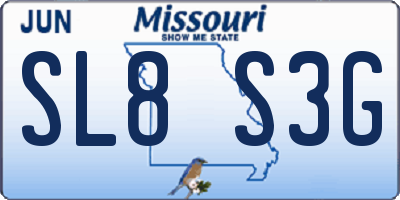 MO license plate SL8S3G