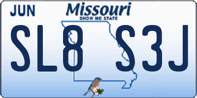 MO license plate SL8S3J