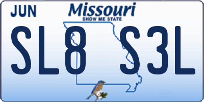 MO license plate SL8S3L