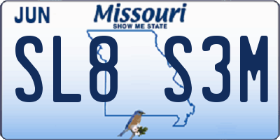 MO license plate SL8S3M