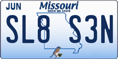 MO license plate SL8S3N