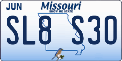 MO license plate SL8S3O