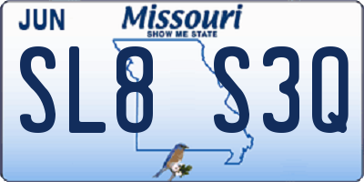 MO license plate SL8S3Q