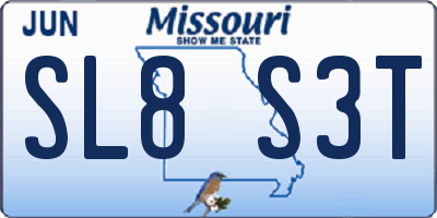 MO license plate SL8S3T