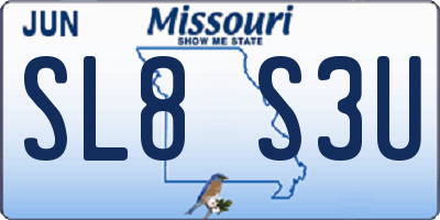 MO license plate SL8S3U