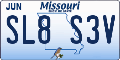 MO license plate SL8S3V