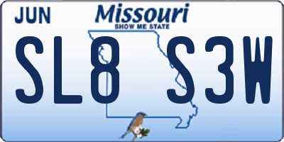 MO license plate SL8S3W
