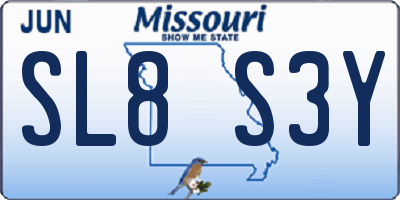 MO license plate SL8S3Y
