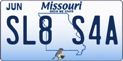MO license plate SL8S4A