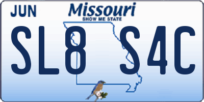 MO license plate SL8S4C