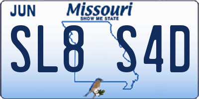 MO license plate SL8S4D