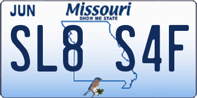 MO license plate SL8S4F