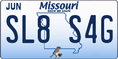 MO license plate SL8S4G