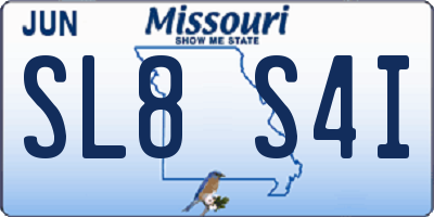MO license plate SL8S4I