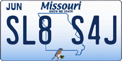 MO license plate SL8S4J