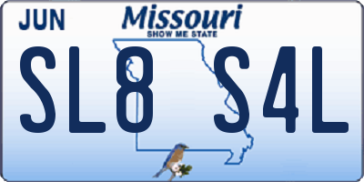 MO license plate SL8S4L