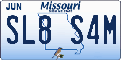 MO license plate SL8S4M