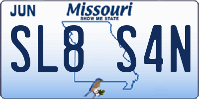 MO license plate SL8S4N