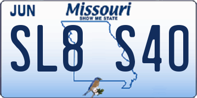 MO license plate SL8S4O