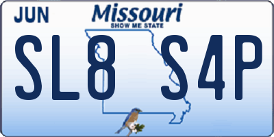 MO license plate SL8S4P